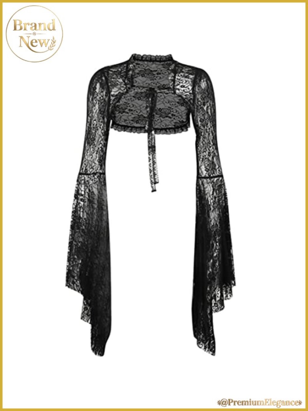 Sheer Mesh Goth Crop Top Long Sleeve Punk Y2K Rave Shrug